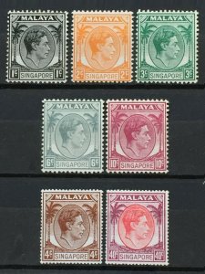 Malaya Singapore 1948 KGVI 7V 1c-40c MLH M2247