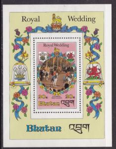 Bhutan 1981 20nu Princess Diana Wedding Procession Souvenir Sheet VFNH(**)