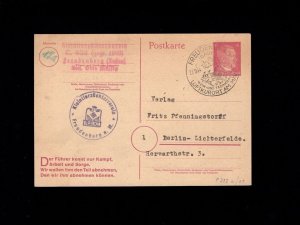 Germany Postal Card Fuhrer Slogan Small Animal Breeders Freudenberg 1944 4k