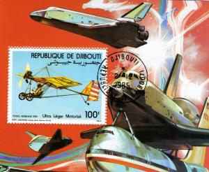 Djibouti 1984 Ultralight Aeroplanes Souvenir Sheet Perforated Fine Used VF