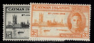 CAYMAN ISLANDS GVI SG127-128, VICTORY set, M MINT.