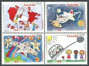 Canada 1859-1862a block, 1862b sheet, MNH. Children's drawings, 2000.