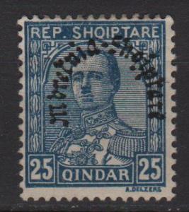 Albania 1928 - Scott 232 used - 25q, King Zog I, overprinted