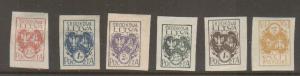 Central Lithuania #1-6 Imperf Mint
