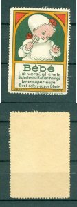 Germany, Poster Stamp MNH.Bebe Best Safety-Razor Blade. Baby Shaving. S. Bayer