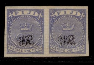 FIJI QV SG28a, 1d dull-blue, M MINT. PRINTERS TRIAL IMPERF PAIR