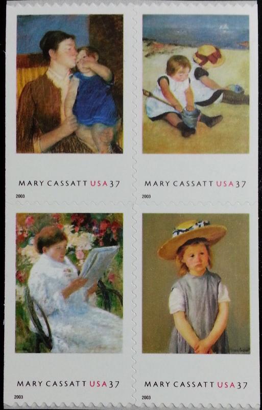 2003 37c Mary Cassatt Paintings, Block of 4 Scott 3804-3807 Mint F/VF NH