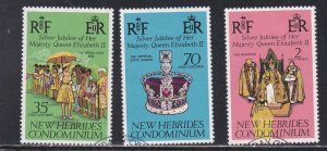 New Hebrides (British) # 214-216, Queen Elizabeth's Silver Jubilee, Used