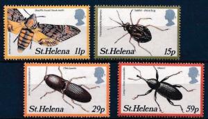 St Helena 386-389, MNH, Insects  Beetles 1983. x28373