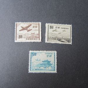 Taiwan 1954 Taipei Print Air mail Sc C65-C67 set of 3 MLH