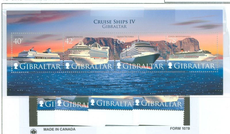 Gibraltar #1153-1156/1156a  Single (Complete Set)