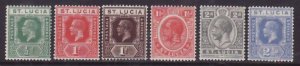 St Lucia-Sc#76-81- id13-unused NH group og KGV-1921-24-#80 is hinged so given no