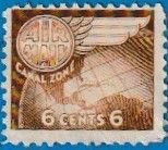US CANAL ZONE SCOTT#C22 1951 GLOBE AND WING - MNG