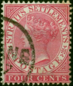 Straits Settlements 1882 4c Rose SG51 V.F.U