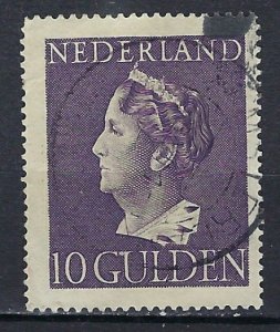 Netherlands 281 Used 1947 issue; heavy cancel at top bled through to back (ak...