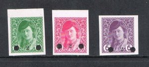 Yugoslavia 1920 Sc IL43-IL45 Imperf. set of 3 MNH