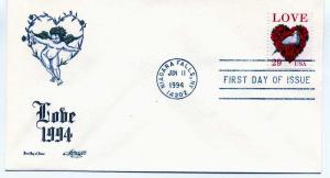 2814C Love and Dove Sheet Single, Artmaster, FDC