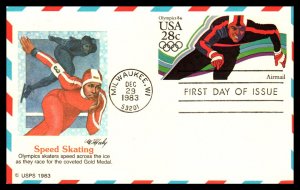 US UXC21 Winter Olympics Fleetwood U/A FDC Postal Card