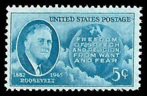 PCBstamps   US # 933 5c FDR & Globe, MNH, (36)