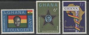 GHANA SG253/5 1960 FOUNDERS DAY MNH