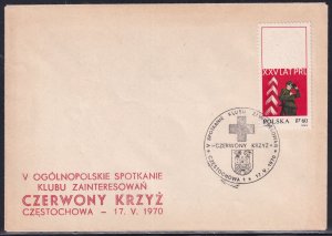 Poland 1969 Sc 1665 Red Cross Frontier Guard Postal Cover CDS Stamp Used