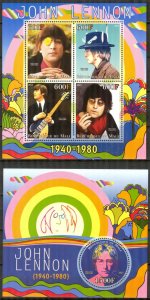 Mali 2013 Music Singer John Lennon The Beatles Sheet + S/S MNH