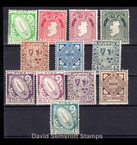 IRELAND, Scott #65-76: MH, 1922-37 First Defin. Series SE wmk 