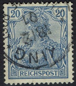 GERMAN PO IN CHINA 1900 REICHPOST 20PF WITH FIELD PO POSTMARK