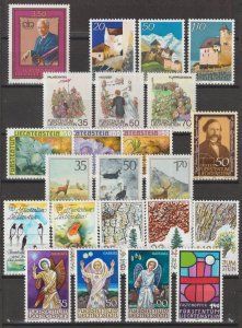 EDSROOM-16236 Liechtenstein 829-30, 832, 835, 840, 843-60 MNH 1986 Yr Set CV$21