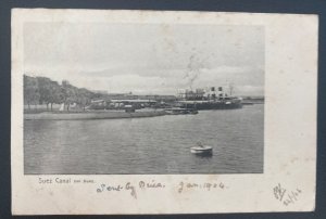 1904 Port Said Egypt French PO RPPC Postcard Cover To Ludlow England Suez Canal