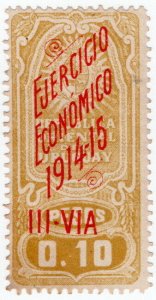 (I.B) Uruguay Revenue : General Duty 10c (1914-1915)