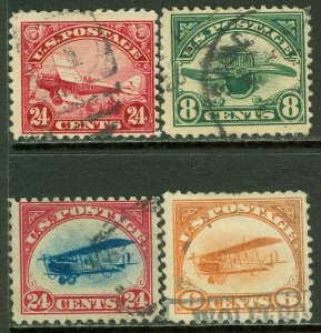 EDW1949SELL : USA 1918-23 Scott #C1, 3, 4, 6 Used. Catalog $110.00.