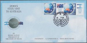 AUSTRALIA # Z007 SPECIAL COVER for 2005 VISIT of ISRAEL PRES KATSAV to AUSTRALIA