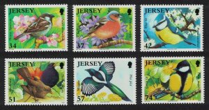 Jersey Sparrow Chaffinch Blackbird Magpie Great Tit Garden Birds 6v 2007 MNH