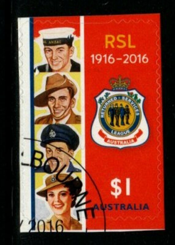 AUSTRALIA SG4581 2016 CENTENARY OF RSL SELF ADHESIVE FINE USED 