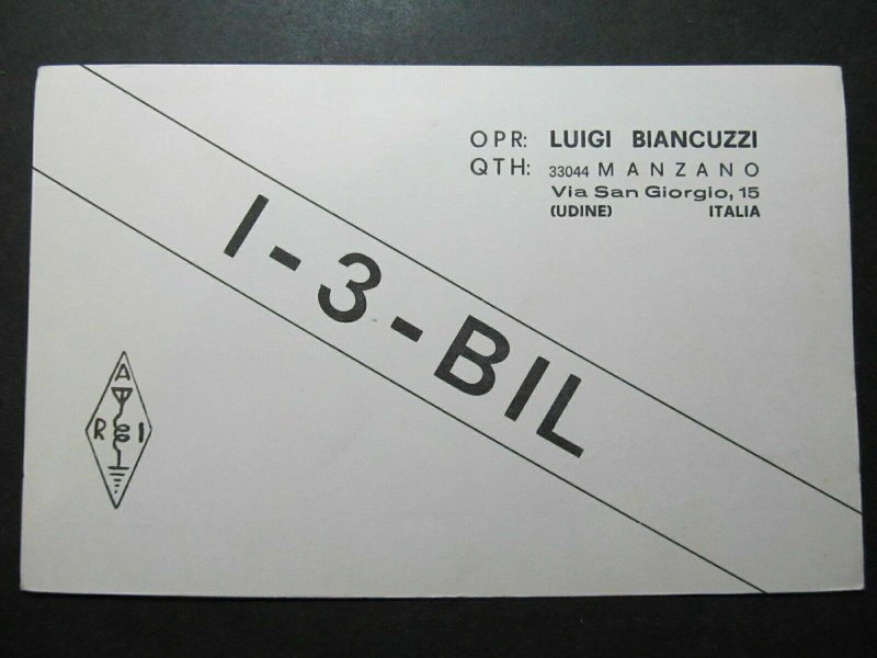 5293 Amateur Radio QSL Card Udine Italy-