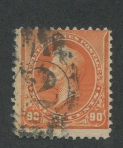 1890 US Stamp #229 90c Used Average Canceled Catalogue Value $140