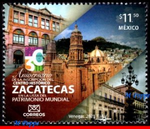 23-32 MEXICO 2023 HISTORIC CENTER ZACATECAS, WORLD HERITAGE, 30 YEARS, MNH