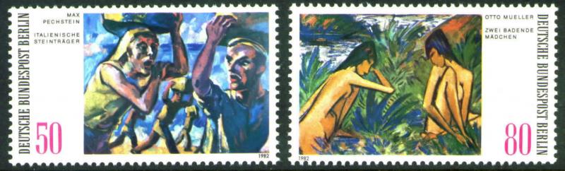 Germany Berlin Occupation Scott 9N474-75 MNH** 1982 Art set