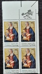 US Scott 1579; 10c Christmas from 1975; MNH, og, VF block of 4;