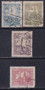 Poland 1926-7 Sc 238-41 Various Buildings Architectural Redrawn Stamp Used