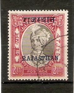 INDIA - RAJASTHAN 1950 2½a SG 20 FINE USED - HIGH CATALOG VALUE!!!