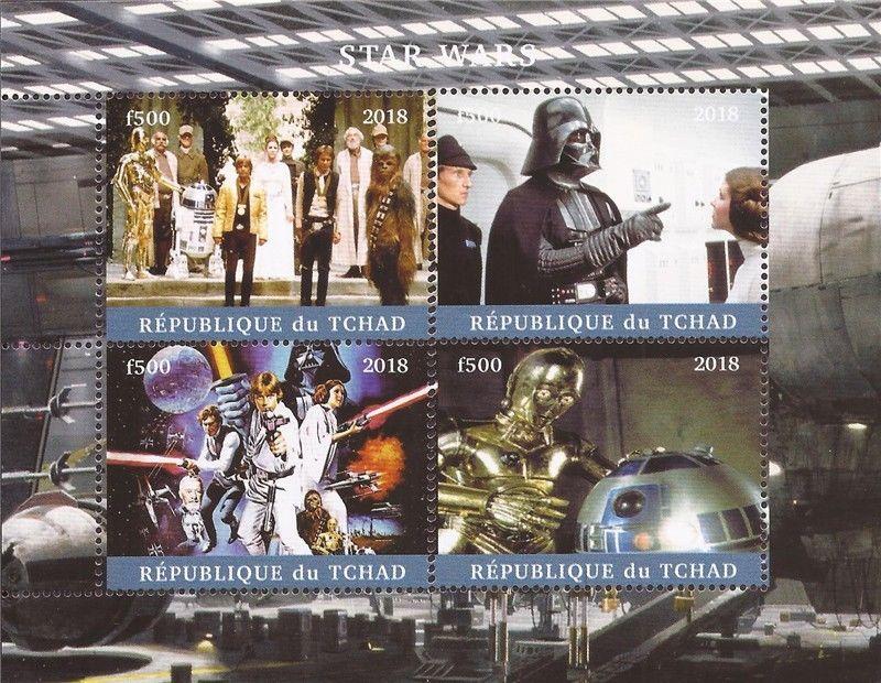 Chad - 2018 Star Wars Movie - 4 Stamp Sheet - 3B-558