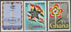Ghana #98-100 MNH F-VF (SU3519)