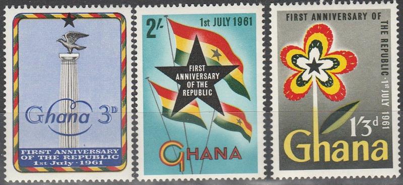 Ghana #98-100 MNH F-VF (SU3519)