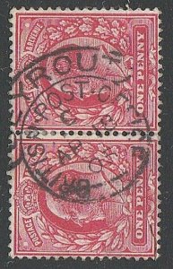 BR LEVANT LEBANON 1905 GB 1d EVII pair BEYROUT hooded circle cancel.........E396