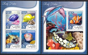 Solomon Islands 2017 Marine Life Fishes I sheet + S/S MNH