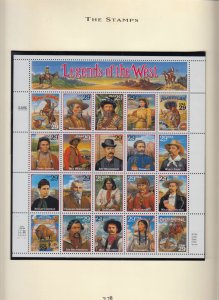 1994 Legends of the West Sc 2869 USPS 80 pg book illustrated & 2 MNH full sheets