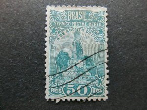 1929 A4P33F110 Brazil Air Post Stamp Star-Framed CM Multiple 50r Used-