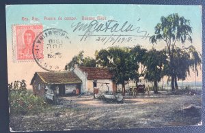 1918 Argentina Picture Postcard Censored Cover To Pernambuco Brazil Village Home